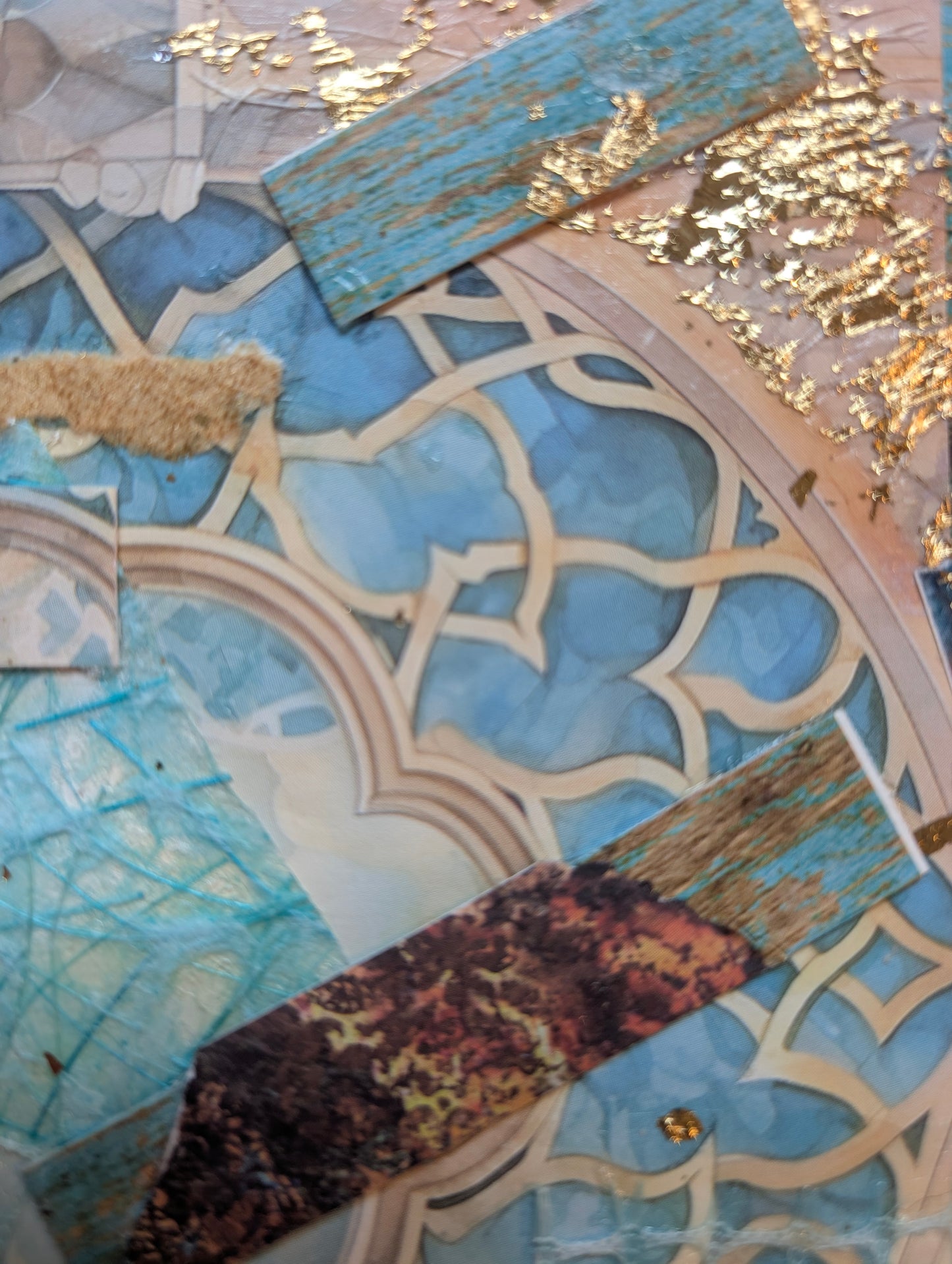 Gilded Ruins — Set of 4 Original Mixed Media Art Cards | 4x6 Collage
