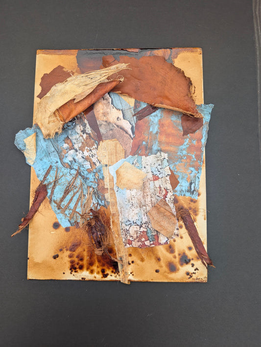 Dregs — Foraged Palm & Corn Husk Mixed Media on Canvas