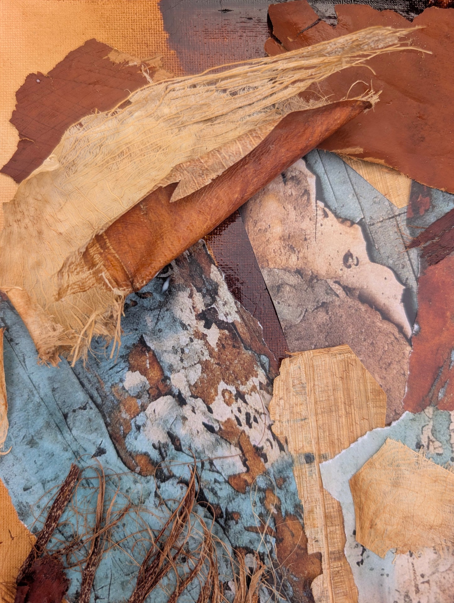 Dregs — Foraged Palm & Corn Husk Mixed Media on Canvas