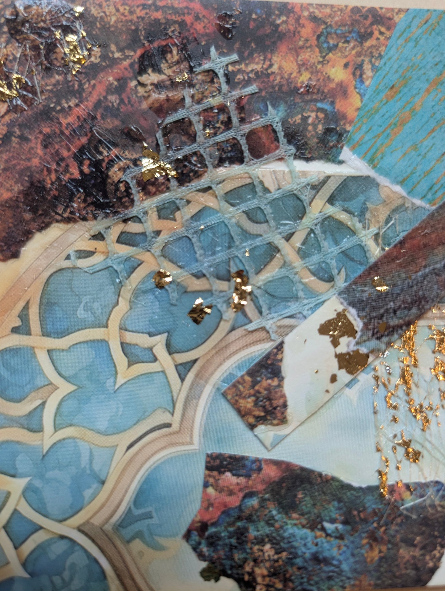 Gilded Ruins — Set of 4 Original Mixed Media Art Cards | 4x6 Collage