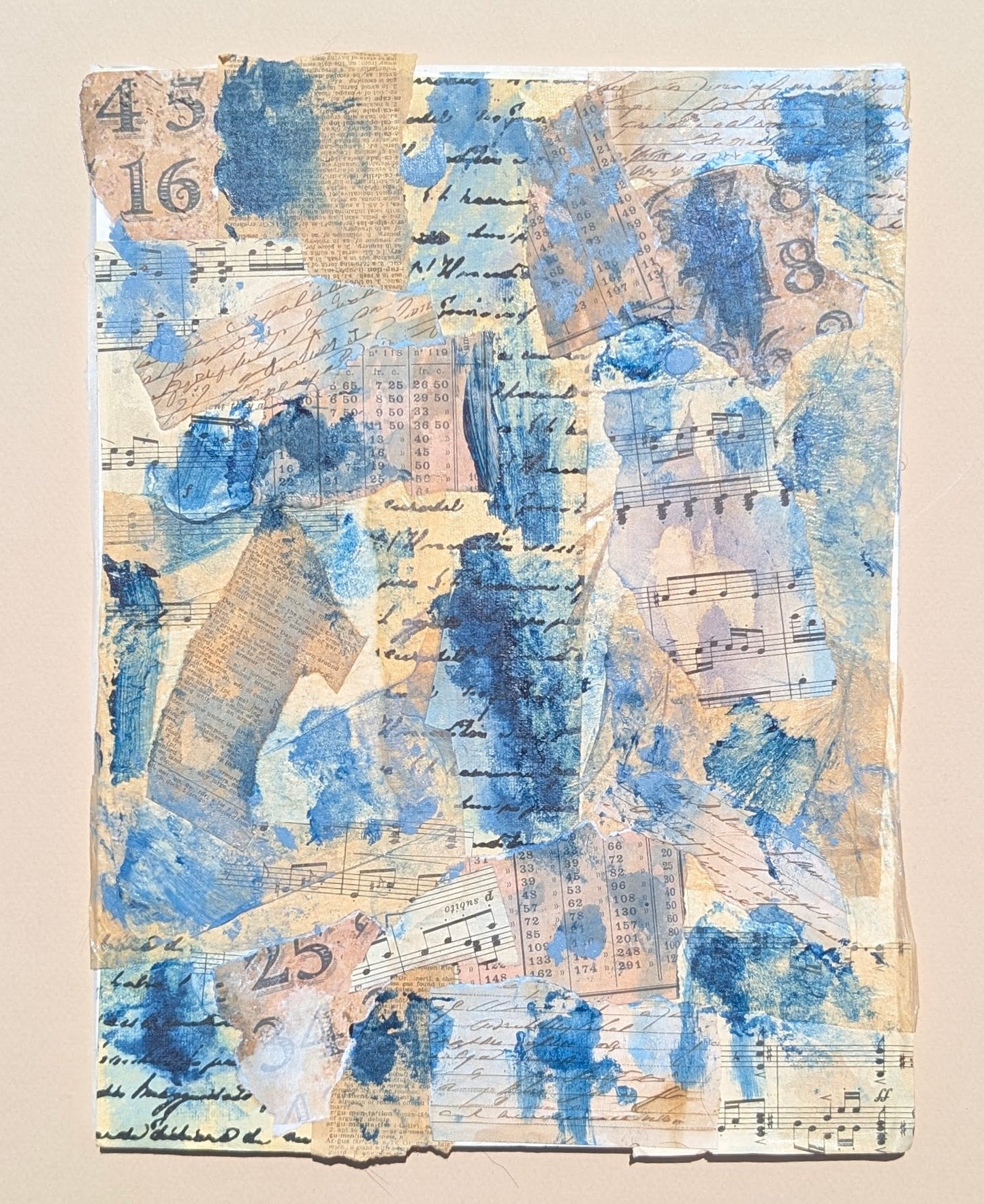 Bluestocking — Original Mixed Media Collage