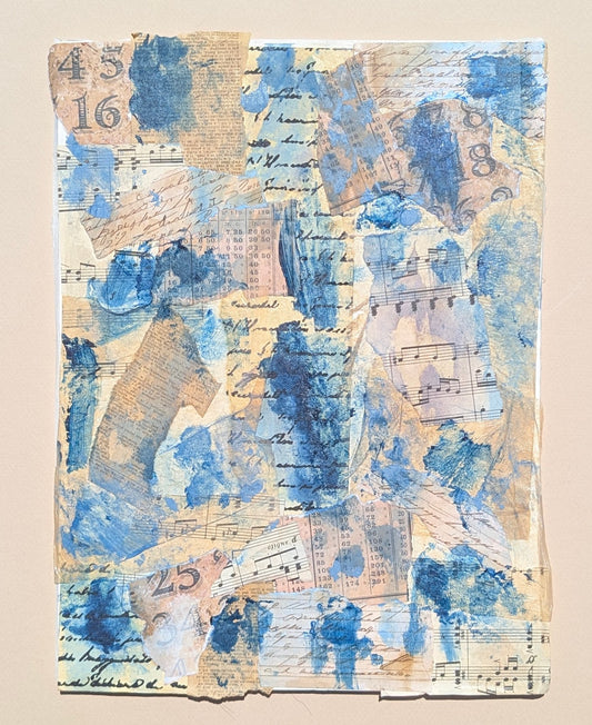 Bluestocking — Original Mixed Media Collage