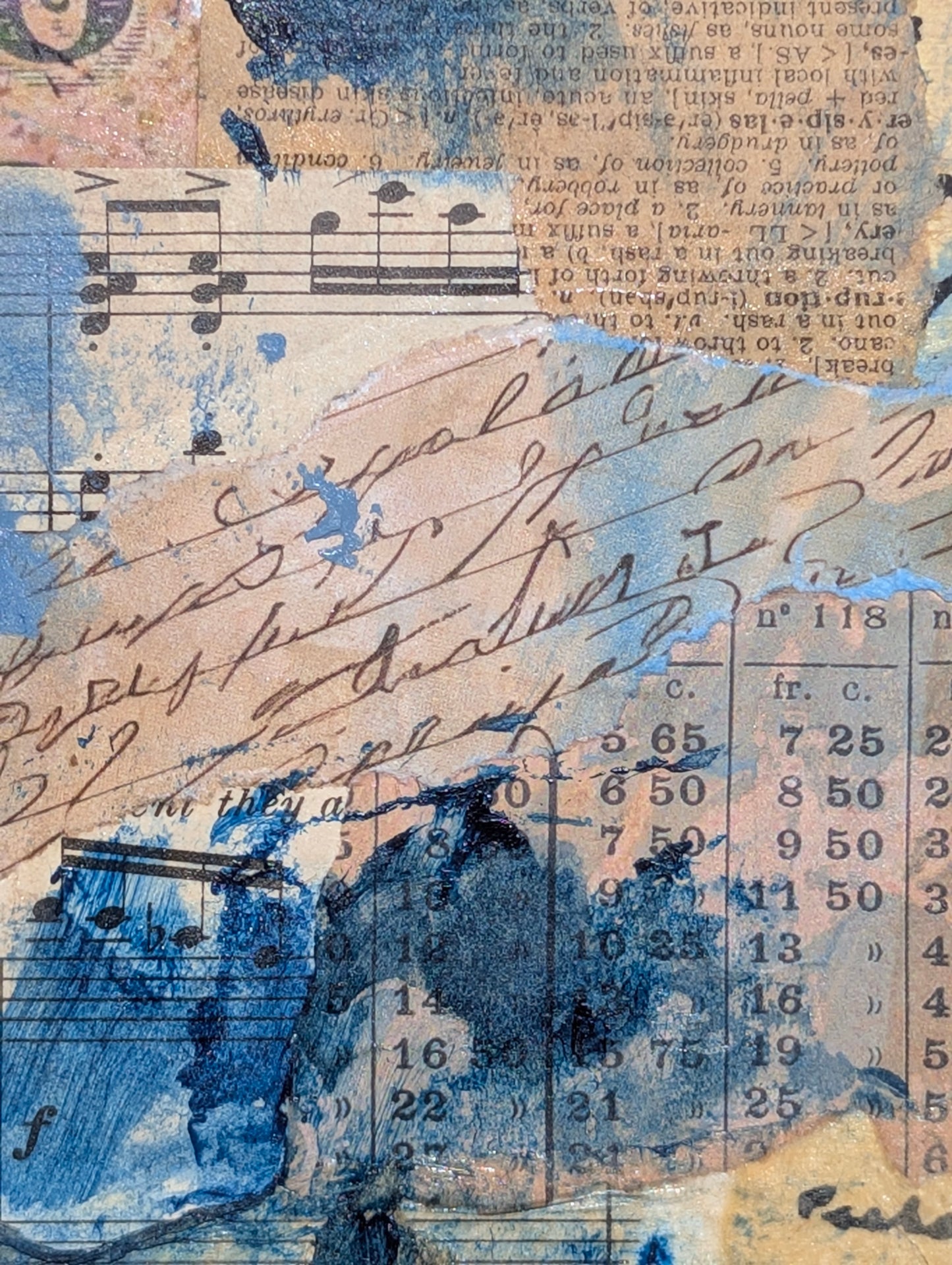 Bluestocking — Original Mixed Media Collage