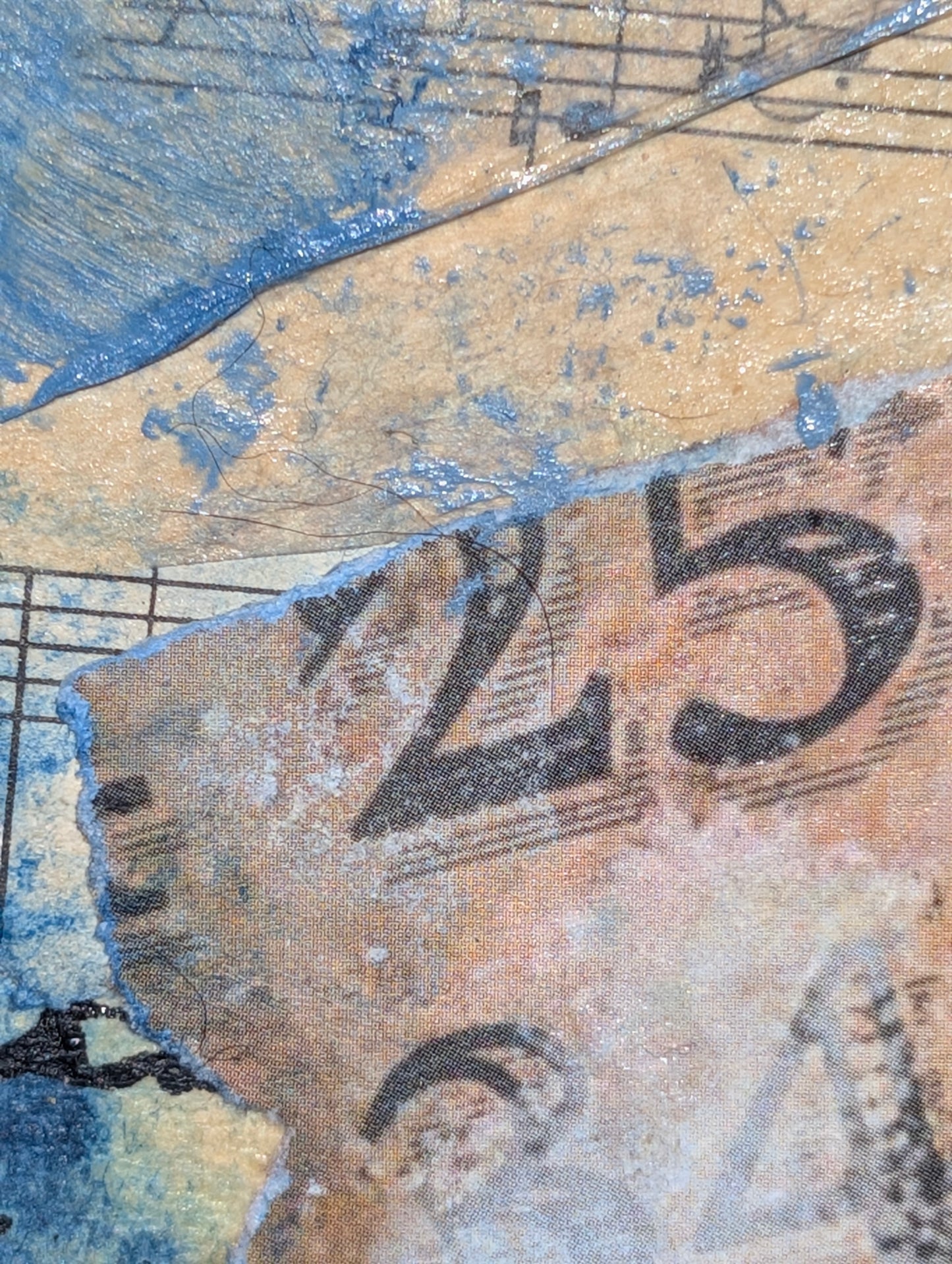 Bluestocking — Original Mixed Media Collage