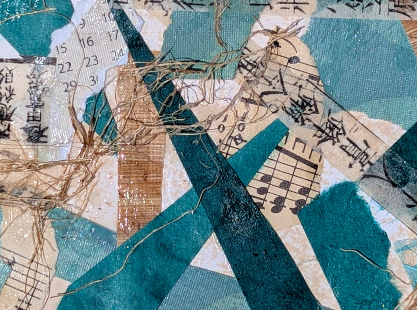 Tidal Script — Complete Set of 3 Mixed Media Art Cards